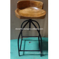 Industrial Design Bar Chair Wooden Seat